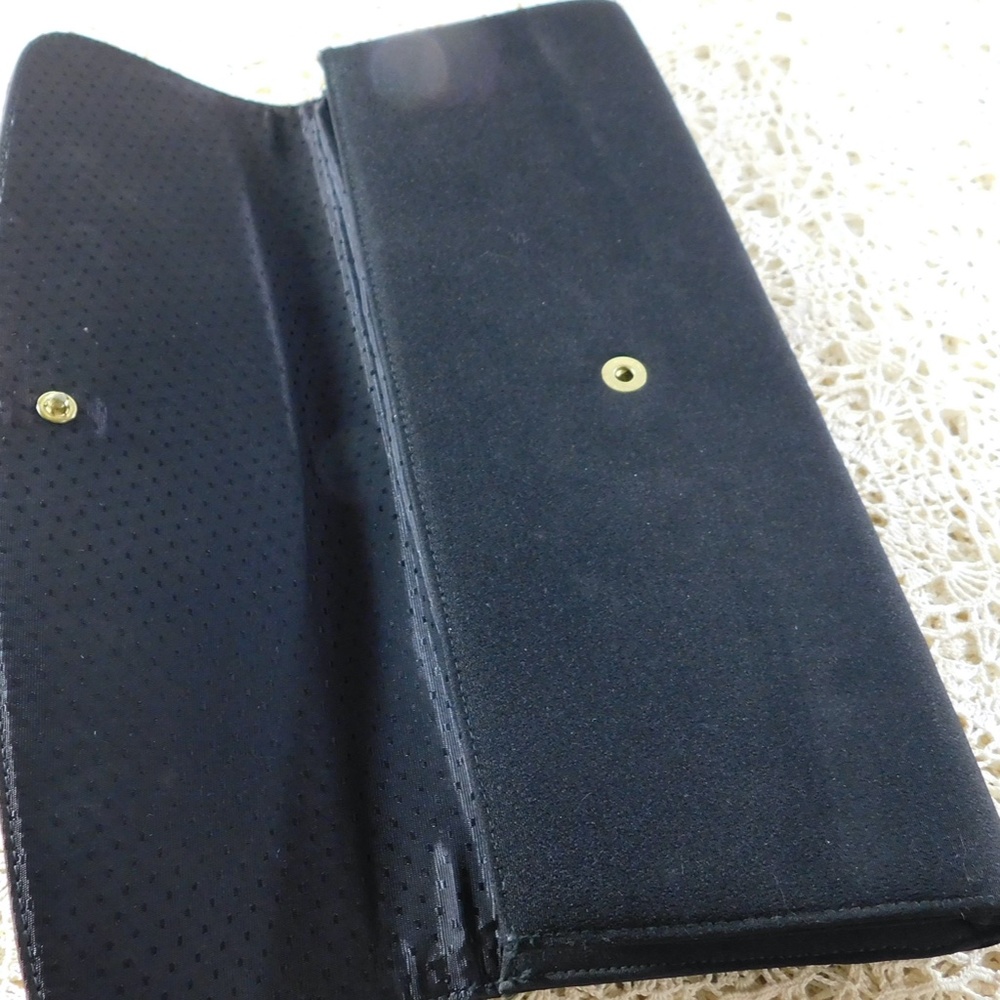 Vintage Black Tie Clutch Purse 1960s